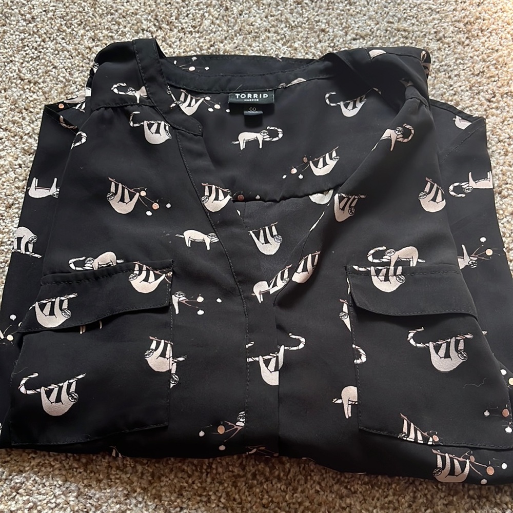 Harper Georgette Pullover 3/4 Sleeve Blouse - 00 sloths from Torrid